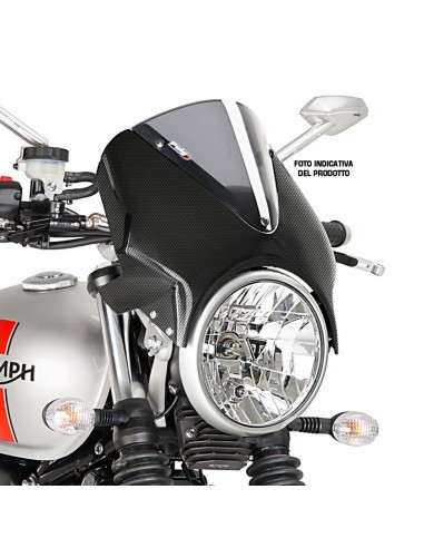 PUIG CUPOLINO UNIV. MOD. VISION YAMAHA YBR125/CUSTOM 2008 CARBON-FUME CHIARO vendita online Como