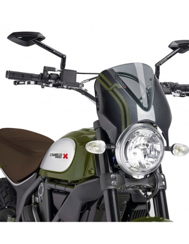 PUIG CUPOLINO RETRO DUCATI SCRAMBLER ICON/CLASSIC/FULL THROTTLE 2015 FUME CHIARO-CARBON vendita online Como