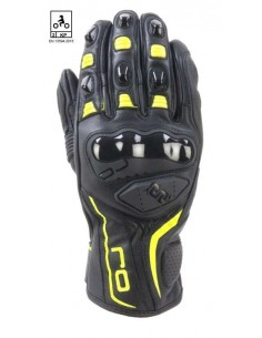 abbigliamento moto OJ GUANTI SPIN BLACK - YELLOW FLUO 2018 vendita online Como