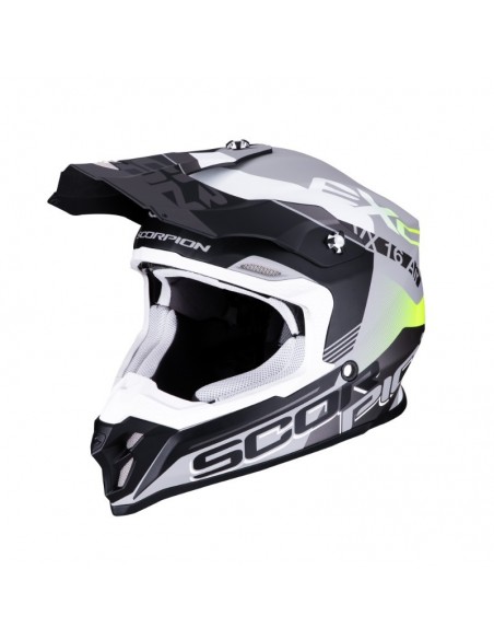 casco moto cross SCORPION VX 16 air arhus matt silver black neon yellow vendita online Como