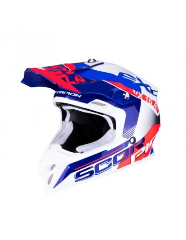 casco moto cross SCORPION VX 16 air arhus pearl white blue neon red vendita online Como
