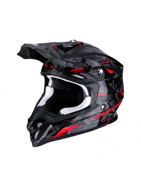 casco moto cross SCORPION VX 16 air punch black silver red vendita online Como