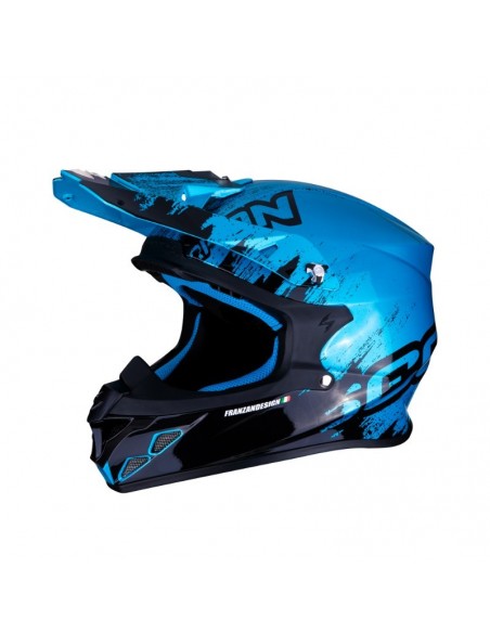 casco moto cross SCORPION VX 21 air mudirt black sky blue vendita online Como