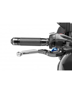 puig leva freno estensibile e pieghevole con corpo centrale di colore nero estensione colore argento e selettore blu (attenzione