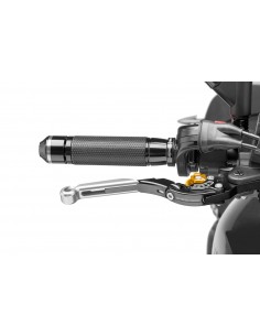 puig leva freno estensibile e pieghevole con corpo centrale di colore nero estensione colore argento e selettore oro (attenzione