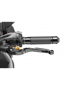 puig leva frizione estensibile e pieghevole con corpo centrale di colore nero estensione di colore nero e selettore oro (attenzi