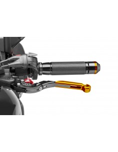 puig leva frizione estensibile e pieghevole con corpo centrale di colore nero estensione colore oro e selettore rosso (attenzion