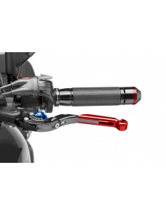 puig leva frizione estensibile e pieghevole con corpo centrale di colore nero estensione colore rosso e selettore blu (attenzion