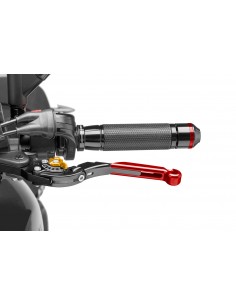 puig leva frizione estensibile e pieghevole con corpo centrale di colore nero estensione colore rosso e selettore oro (attenzion