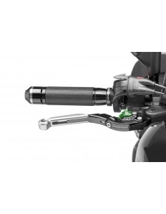 puig leva freno estensibile e pieghevole con corpo centrale di colore nero estensione colore argento e selettore verde (attenzio