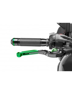 puig leva freno estensibile e pieghevole con corpo centrale di colore nero estensione colore verde e selettore verde (attenzione