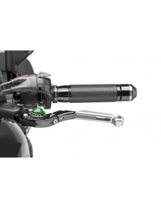 puig leva frizione estensibile e pieghevole con corpo centrale di colore nero estensione colore argento e selettore verde (atten