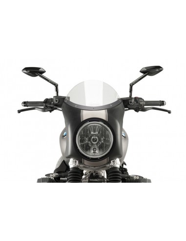 PUIG CUPOLINO SEMICARENATO BMW R NINE T SCRAMBLER 2018 TRASPARENTE-NERO vendita online Como