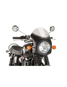 PUIG CUPOLINO SEMICARENATO TRIUMPH BONNEVILLE T100 2016 FUME CHIARO-NERO vendita online Como