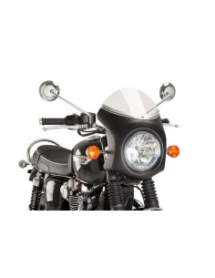 PUIG CUPOLINO SEMICARENATO TRIUMPH BONNEVILLE T100 2017 TRASPARENTE-NERO vendita online Como