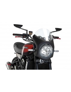 PUIG CUPOLINO SEMICARENATO KAWASAKI Z900RS 18 TRASPARENTE-NERO vendita online Como