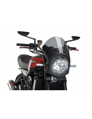 PUIG CUPOLINO SEMICARENATO KAWASAKI Z900RS 2018 FUME CHIARO-NERO vendita online Como