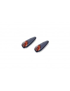 puig frecce led modello speed arancione - lenti arancione e base carbon - non omologate - dimensioni: 60x23 mm. - cod. 1077t