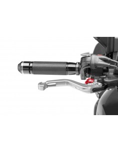 puig leva freno fissa corta argento con selettore rosso - lunghezza: 129 mm - (attenzione la leva non include l'adattatore) - 18