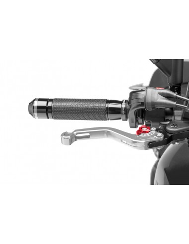 puig leva freno fissa corta argento con selettore rosso - lunghezza: 129 mm - (attenzione la leva non include l'adattatore) - 18