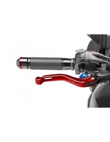 puig leva freno fissa corta rosso con selettore blu - lunghezza: 129 mm - (attenzione la leva non include l'adattatore) - 180ra