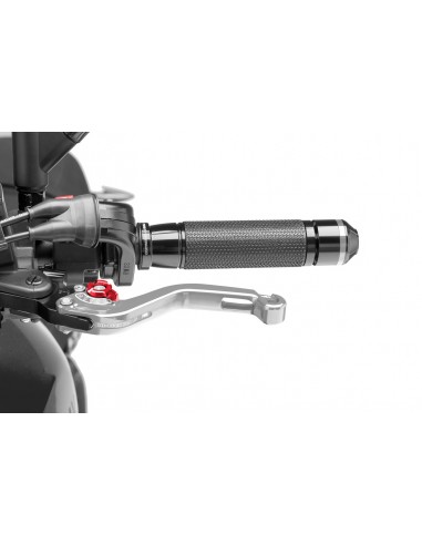 puig leva frizione fissa corta argento con selettore rosso - lunghezza: 129 mm - (attenzione la leva non include l'adattatore) -