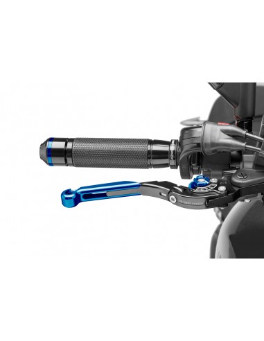 puig leva freno estensibile e pieghevole con corpo centrale di nero estensione blu e selettore blu - lunghezza: 133-153 mm - (at