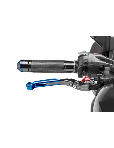 puig leva freno estensibile e pieghevole con corpo centrale di nero estensione blu e selettore rosso - lunghezza: 133-153 mm - (