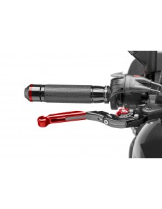 puig leva freno estensibile e pieghevole con corpo centrale di nero estensione rosso e selettore rosso - lunghezza: 133-153 mm -