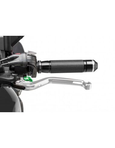 puig leva frizione fissa argento e selettore verde - lunghezza: 160 mm - (attenzione la leva non include l'adattatore) - 270pv