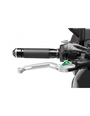 puig leva freno pieghevole argento e selettore verde - lunghezza: 160 mm - (attenzione la leva non include l'adattatore) - 160pv