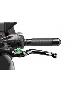 puig leva frizione pieghevole nero e selettore verde - lunghezza: 160 mm - (attenzione la leva non include l'adattatore) - 260nv