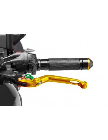 puig leva frizione pieghevole oro e selettore verde - lunghezza: 160 mm - (attenzione la leva non include l'adattatore) - 260ov