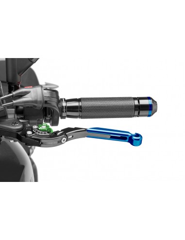 puig leva frizione estensibile e pieghevole con corpo centrale di nero estensione blu e selettore verde - lunghezza: 133-153 mm 