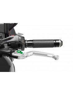 puig leva frizione pieghevole argento e selettore verde - lunghezza: 160 mm - (attenzione la leva non include l'adattatore) - 26