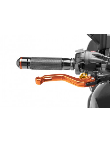 puig leva freno fissa corta arancione e selettore oro - lunghezza: 129 mm - (attenzione la leva non include l'adattatore) - 180t
