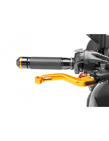 puig leva freno fissa corta oro e selettore arancione - lunghezza: 129 mm - (attenzione la leva non include l'adattatore) - 180o