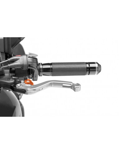 puig leva frizione fissa corta argento e selettore arancione - lunghezza: 129 mm - (attenzione la leva non include l'adattatore)