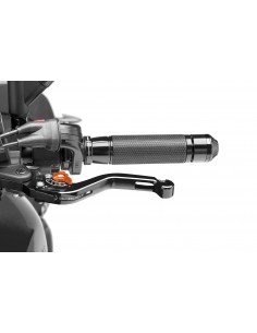 puig leva frizione fissa corta nero e selettore arancione - lunghezza: 129 mm - (attenzione la leva non include l'adattatore) -