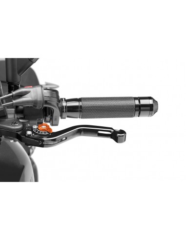 puig leva frizione fissa corta nero e selettore arancione - lunghezza: 129 mm - (attenzione la leva non include l'adattatore) - 