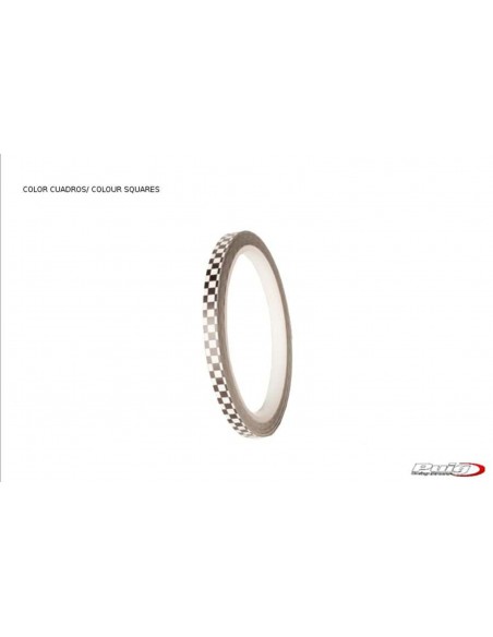puig adesivi cerchi scacchi - senza applicatore, kit 2 ruote - dimensioni: 7x6 mm - gomme 16-18 - cod. 2568e