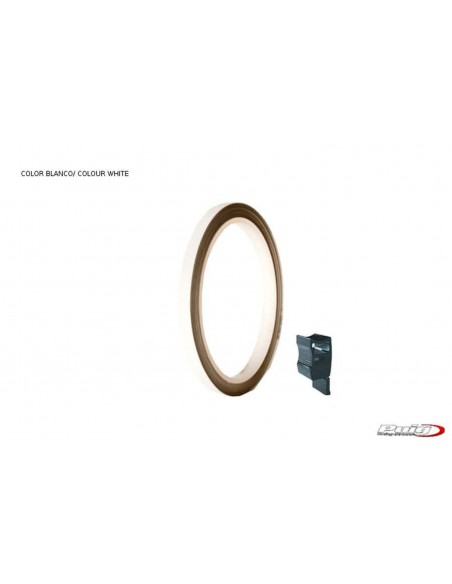 puig adesivi cerchi bianco - striscia con applicatore - un kit utilizzabile 2 ruote - dimensioni: 7x6 mm - gomme 16-18 - cod. 45