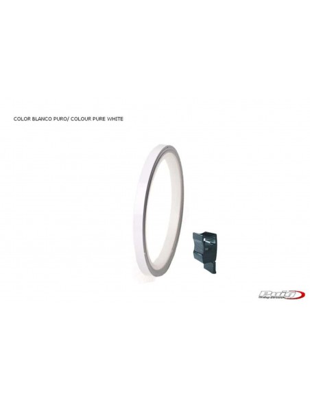 puig adesivi cerchi bianco metallizzato - senza applicatore, kit 2 ruote - dimensioni: 7x6 mm - gomme 16-18 - cod. 2568m