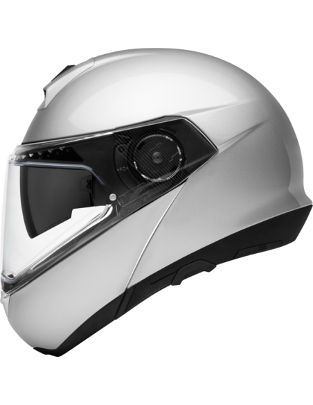 casco moto modulare schuberth C4pro glossy silver