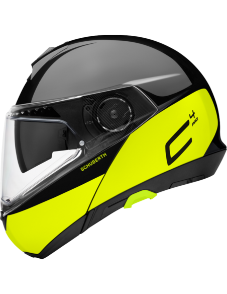casco moto modulare schuberth C4pro swipe yellow