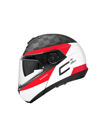 casco moto modulare schuberth C4pro carbon delta white