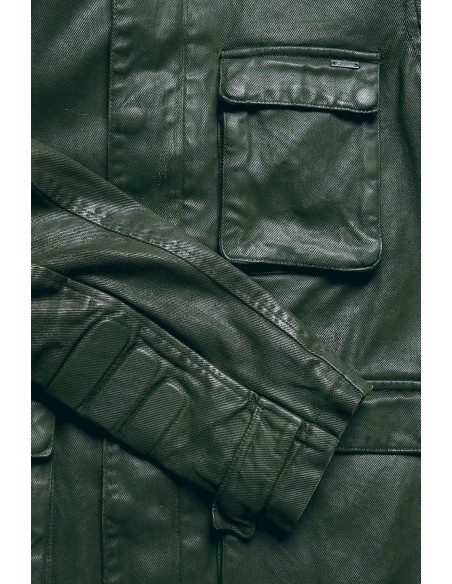 giacca moto PMJ Jeans District green uomo