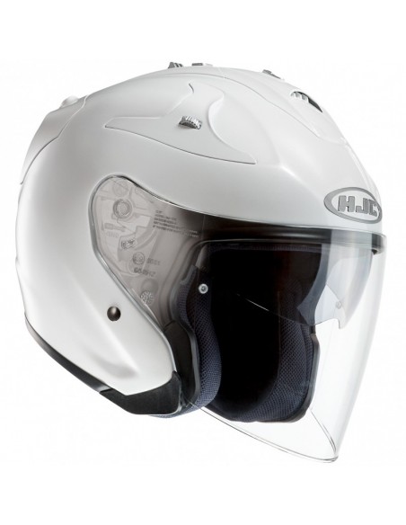 casco moto jet hjc fg-jet metal pearl white ryan