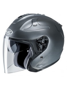casco moto jet hjc fg-jet semi flat titanium