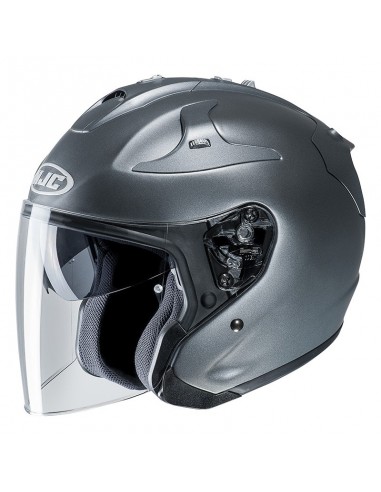 casco moto jet hjc fg-jet semi flat titanium